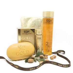 F&W GOLD Argan Oil Kit – 3-Step Radiance for Glowing Skin